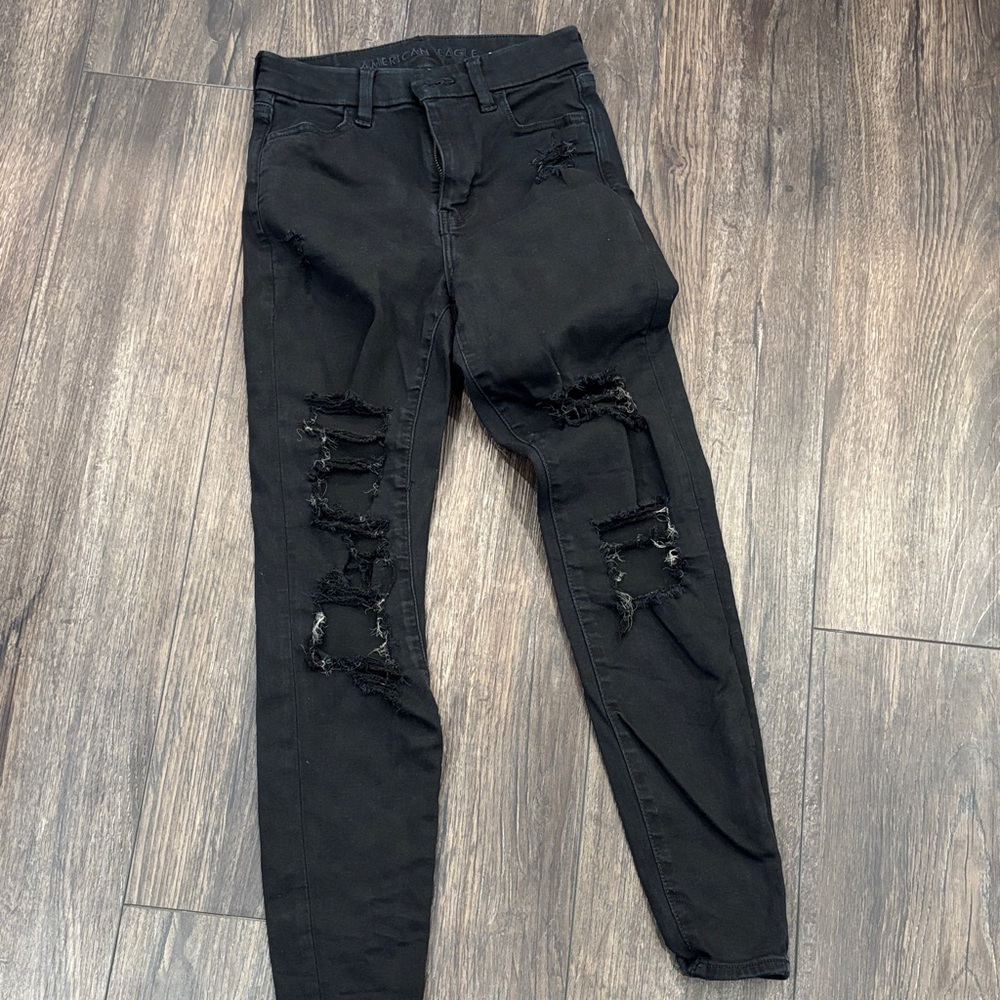 Black Distressed Women Jeans